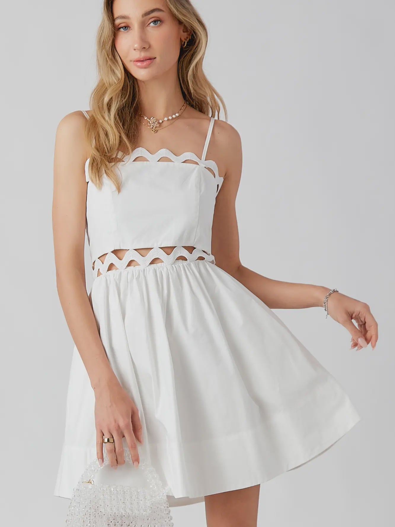 bandeau mini dress white Prom Queen Bandeau Mini Dress White