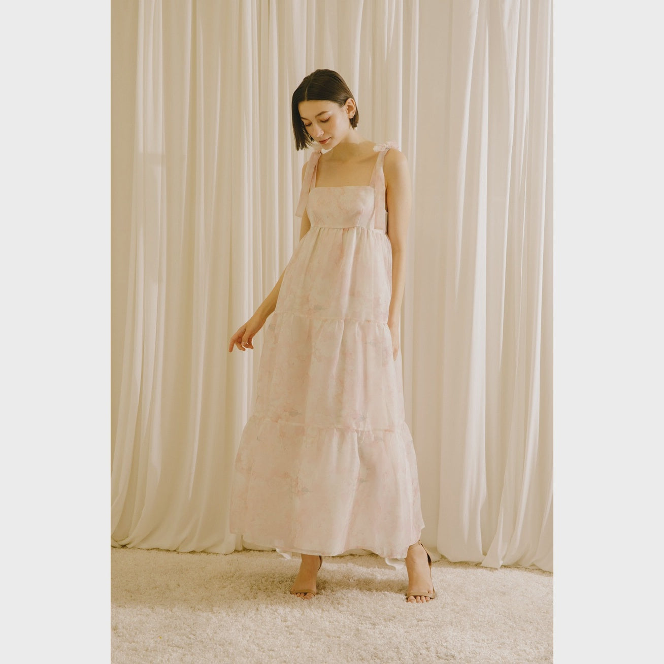 Blush Floral Shoulder Tie Maxi Sophie's Boutique Valdosta Blush Floral Shoulder Tie Maxi Sophie's Boutique Valdosta
