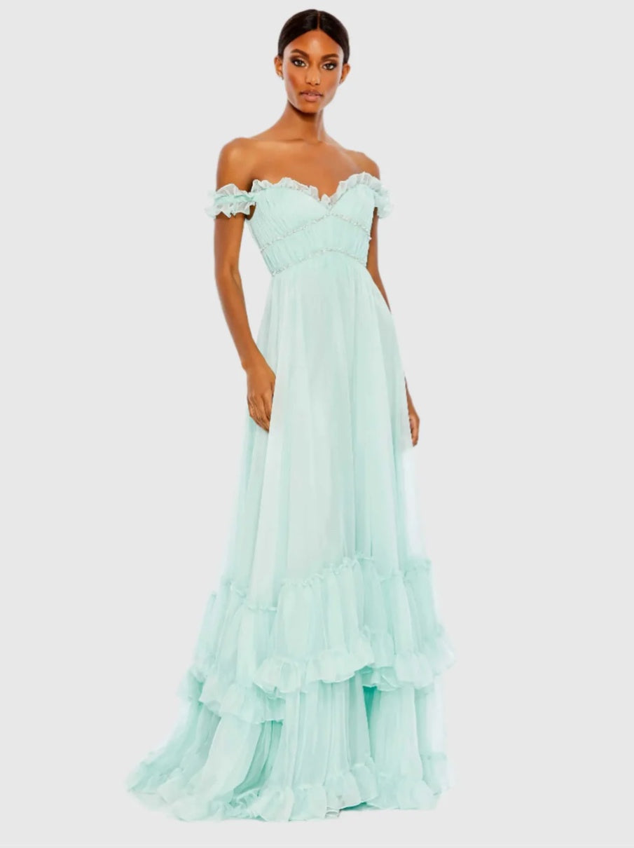 slim fit dress slacks Mac Duggal 68086 yellow babydoll flowy gown size 6 – Sophie's Boutique  Valdosta