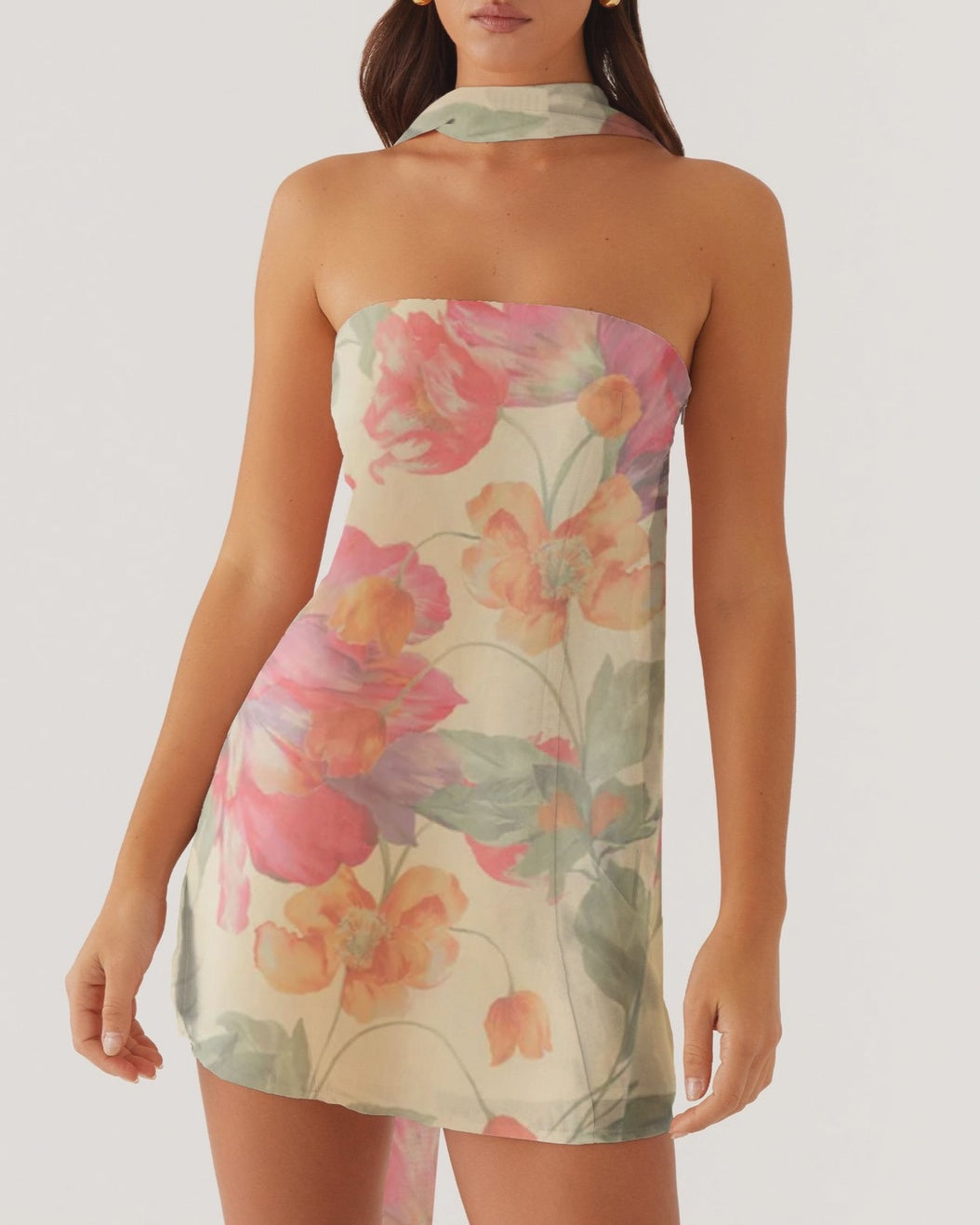 chiffon tube dress Strapless Chiffon Fitted Draped Dress 0 / Lt Yellow