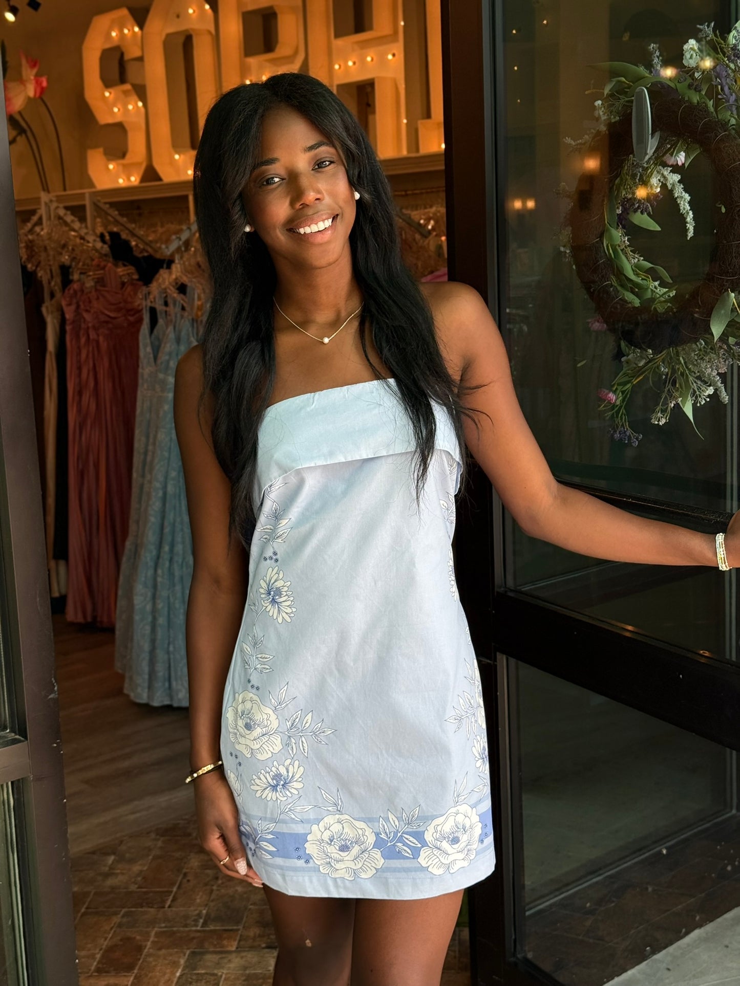 blue tube dress mini Ellie Light Blue Mini Dress