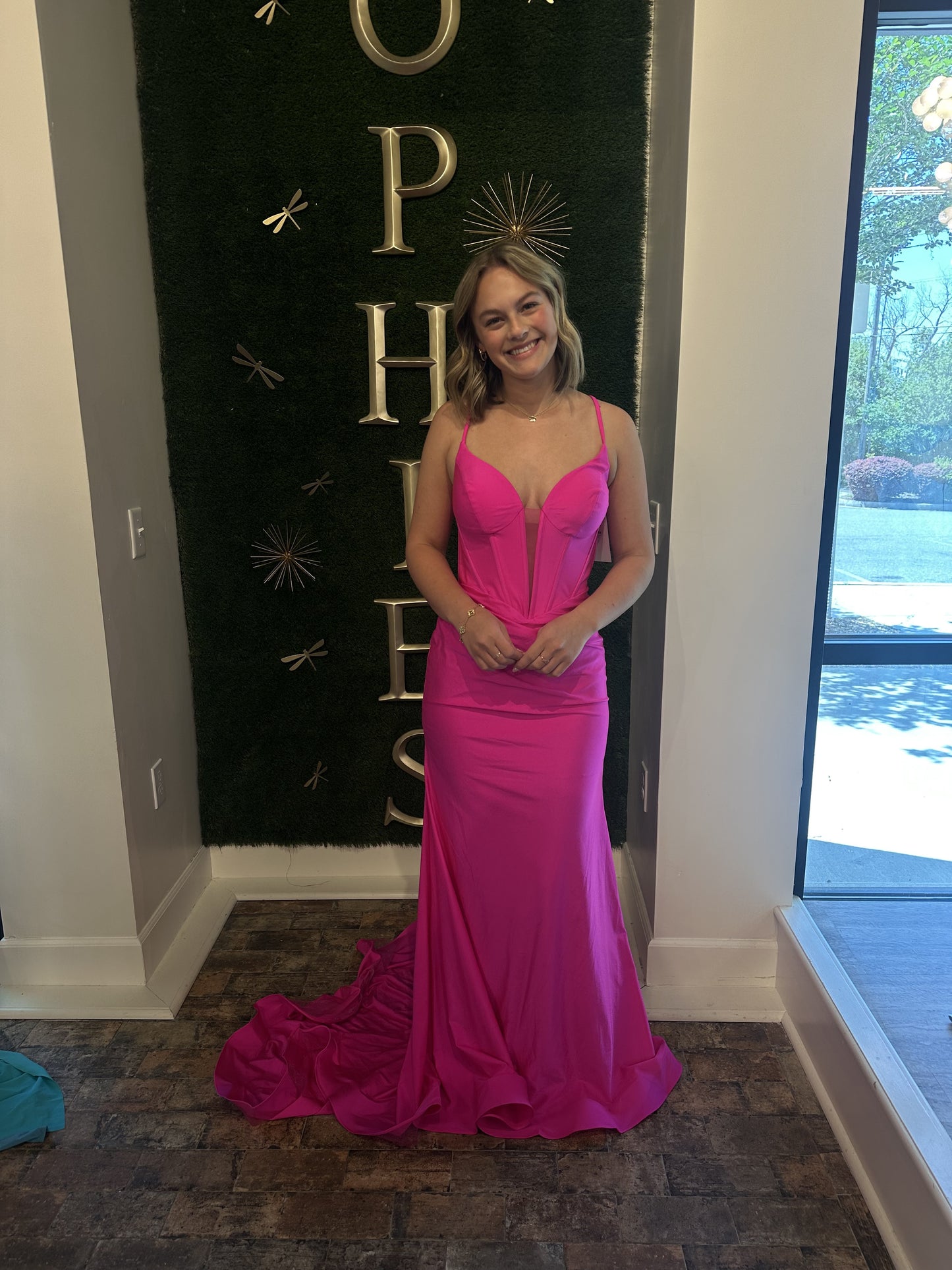 hot pink dress size 8 Hot Pink Dress The Southern Pearl Uptown
